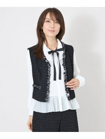 ラメブレンド ニットツイード ジレ TO BE CHIC トゥー ビー シック トップス ベスト・ジレ ブラック【送料無料】[Rakuten Fashion]