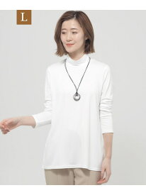 【SALE／64%OFF】【L】【ウォッシャブル】ベア天竺ハイネックカットソー EVEX by KRIZIA サンヨー エルサイズ トップス カットソー・Tシャツ ホワイト イエロー【RBA_E】【送料無料】[Rakuten Fashion]