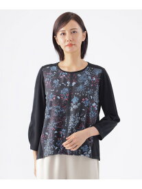 【SALE／36%OFF】【ウォッシャブル】ブルーボタニカルプリントコンビネーションニット TRANS WORK トランスワーク トップス ニット ホワイト ネイビー【RBA_E】【送料無料】[Rakuten Fashion]