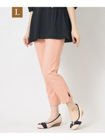 【SALE／41%OFF】【L】サイドスリット リボンモチーフ パンツ TO BE CHIC サンヨー エルサイズ パンツ その他のパンツ ブルー ブラック ピンク【RBA_E】【送料無料】[Rakuten Fashion]
