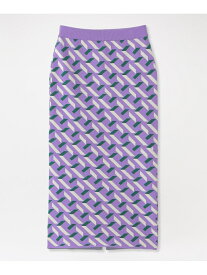 【SALE／45%OFF】ジオメトリックジャガードニットスカート LOVELESS ラブレス スカート その他のスカート グレー パープル【RBA_E】【送料無料】[Rakuten Fashion]