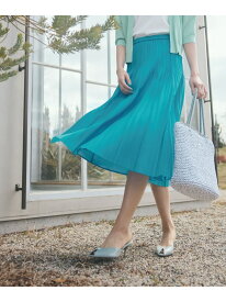 【SALE／22%OFF】セルメタルオーガンジー プリーツスカート AMACA アマカ スカート ロング・マキシスカート ブルー ブラック【RBA_E】【送料無料】[Rakuten Fashion]