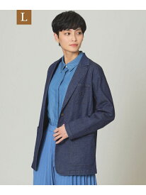 【SALE／20%OFF】【L】【ウォッシャブル】ライトストレッチデニムテーラードジャケット EVEX by KRIZIA サンヨー エルサイズ ジャケット・アウター テーラードジャケット・ブレザー ネイビー【RBA_E】【送料無料】[Rakuten Fashion]