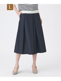 【L】【ウォッシャブル】シャンブレーメモリータフタスカート TRANS WORK サンヨー エルサイズ スカート その他のスカート ベージュ ネイビー【送料無料】[Rakuten Fashion]