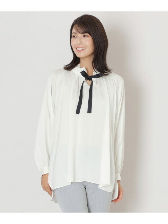 楽天市場】【SALE／47%OFF】サテンリボンブラウス TO BE CHIC トゥー 