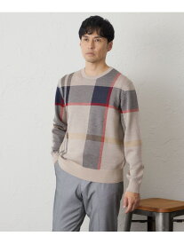 BIGタータンジャカードニット BAKER STREET ベイカー・ストリート トップス ニット ベージュ ネイビー【送料無料】[Rakuten Fashion]