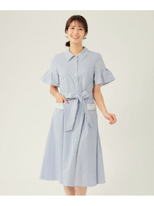 楽天市場】【SALE／30%OFF】コットンストライプ ワンピース TO BE CHIC 