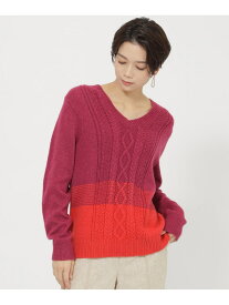 【SALE／76%OFF】23AW*Wings掲載*グラデーションケーブルニット EVEX by KRIZIA エヴェックス バイ クリツィア トップス ニット パープル レッド【RBA_E】【送料無料】[Rakuten Fashion]
