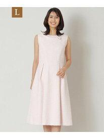 【SALE／64%OFF】【L】ライトカラーツイード フィット&フレアワンピース TO BE CHIC サンヨー エルサイズ ワンピース・ドレス ワンピース ピンク【RBA_E】【送料無料】[Rakuten Fashion]