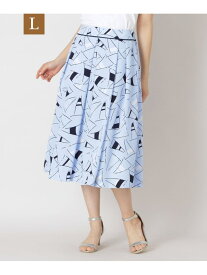 【SALE／52%OFF】【L】セイルプリント タックスカート TO BE CHIC サンヨー エルサイズ スカート その他のスカート ブルー ネイビー【RBA_E】【送料無料】[Rakuten Fashion]