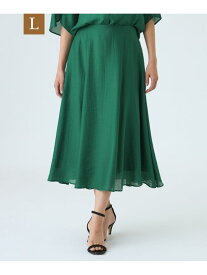【SALE／47%OFF】【L】【ウォッシャブル】パウダーシアースカート TRANS WORK サンヨー エルサイズ スカート その他のスカート ブラウン グリーン【RBA_E】【送料無料】[Rakuten Fashion]