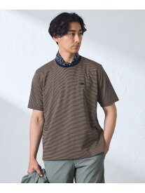 【SALE／54%OFF】マイクロボーダーTシャツ BAKER STREET ベイカー・ストリート トップス カットソー・Tシャツ ブラック ベージュ【RBA_E】【送料無料】[Rakuten Fashion]