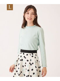 【SALE／21%OFF】【L】レーヨンモール フリルハイネックニット TO BE CHIC サンヨー エルサイズ トップス ニット ピンク ブラック グリーン【RBA_E】【送料無料】[Rakuten Fashion]