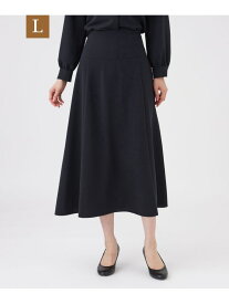 【L】【ウォッシャブル・UV・防しわ】ストレッチジョーゼットスカート TRANS WORK サンヨー エルサイズ スカート その他のスカート ネイビー ブラック【送料無料】[Rakuten Fashion]