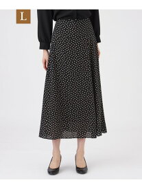 【L】【ウォッシャブル】ノルディスドットスカート TRANS WORK サンヨー エルサイズ スカート その他のスカート ブラック【送料無料】[Rakuten Fashion]