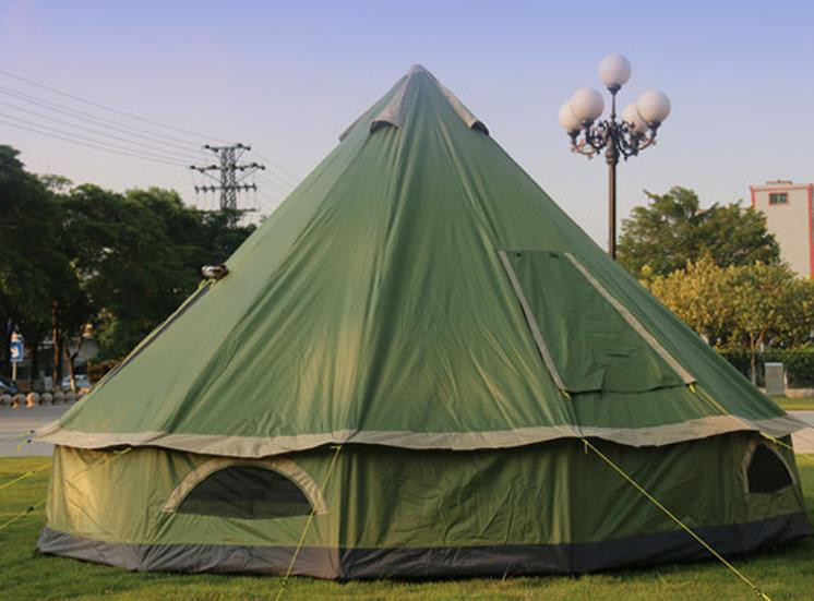 アウトドア 4*4ｍ 大型テント 豪華なキャンプ 野外 ユルト ホテルテント インディアン 城型 防雨 ファミリー HW160