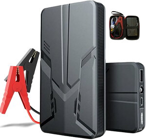 車用 ジャンプスターター 30000mAh パワーバンク 緊急用カーバッテリーブースターパック 12V 自動ジャンプボックス LEDライト付き 最大 6 リッターのガソリンおよび 3 リッターのディーゼル エ