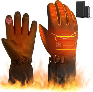 電熱グローブ 電熱手袋 電熱ヒートグローブ 4000mAhバッテリー付き 3段階温度調節 タッチパネル対応 保温手袋 加熱手袋 バイク用手袋 ヒーターグローブ 滑り止 スキー 自転車 スケート オート