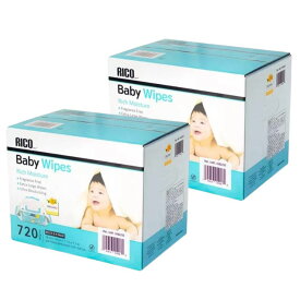 RICO 赤ちゃん用 おしりふき 大判厚手 720枚 80枚x9セット 2箱 Baby Wipes 無香料 水分たっぷり フタつき 紙おむつ