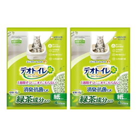 1週間消臭・抗菌デオトイレ 取り替え品 飛び散らない緑茶成分入り消臭サンド 4L × 2袋