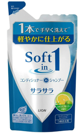 【合算3150円で送料無料】ソフトインワン シャンプー サラサラタイプ つめかえ用 380ml