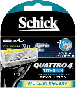 【合算3150円で送料無料】【Schick】シック クアトロ4 チタニウムレボリューション 替刃 4個入