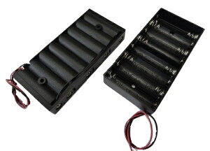 単三 8本 単3 電池 ボックス・電池 ケース 約57.2×約118.3×厚約14.6mm コード付 1個入に変更 <bat-009>