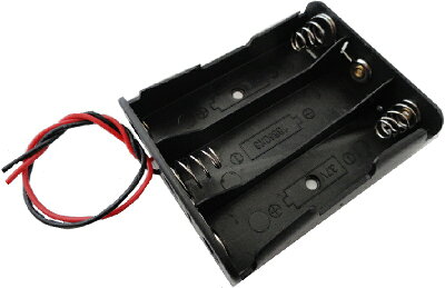 18650　3本　電池ボックス　コード付　バネ　約61.3×約75.5×厚約19.4mm　2個入　＜bat-076＞