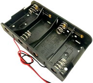 単二　4本　単2　電池ボックス・電池ケース　約105.3×約58.6×高さ約22.1mm　コード付電池ケース　1個入…
