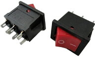 ON-OFF　電源ロッカースイッチ　2回路2接点　左がオルタネイト　右がOFF　2個入　＜swp-120＞