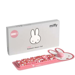 ミッフィーの可愛いキーボード&マウス&パッドのセット【ピンク】ミッフィー miffy キーボット マウス マウスパッド ワイヤレス 送料無料 可愛い プレゼント 新生活 ギフト 新社会人 PC周辺
