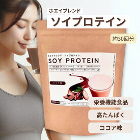 【送料無料】ソイプロテイン ココア味 700g 約30回分 ソイプロテイン 女性 美容 置き換え プロテイン レディース デザート ボディメイク 食べ過ぎ リセット ( ホエイ ブレンド 国内製造 GMP 栄養機能食品 ビタミン 4種 健康 食事 おやつ 間食 粉末 そいプロテイン )