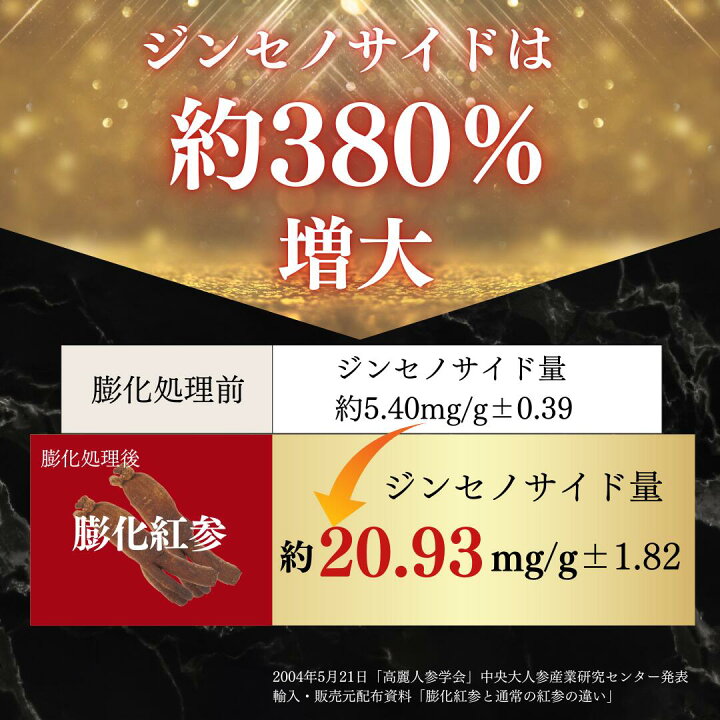 楽天市場】高麗人参 サプリ 昇龍源 120粒 約1ヶ月分 膨化紅参 