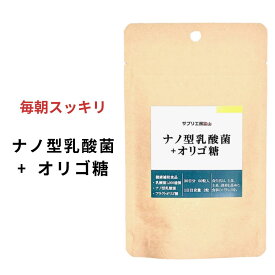 ナノ型乳酸菌 ナノ型乳酸菌&オリゴ糖 約1ヵ月分 60粒 1000億個 サプリメント 送料無料 国産 高純度 (乳酸菌 フラクトオリゴ糖 善玉菌 ビフィズス菌)【腸活 スッキリ 食物繊維 美容 腸内環境 腸内フローラ】 GMP お得 専門店