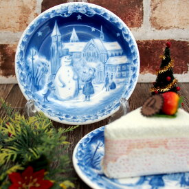 【アウトレット】スノーマンと女の子 クリスマスプレート / 洋食器 取皿 取り皿 パン皿 ケーキ皿 Xmas