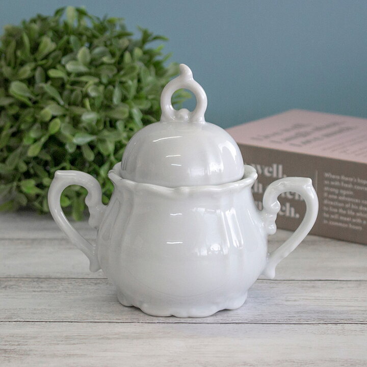 楽天市場】【アウトレット】アンティーク調 シュガーポット / ホワイト  