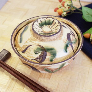 【アウトレット】織部錆絵 中蓋向 Φ11.8cm×h7.6cm / 食器 和食器 土物 蓋向 蓋付 蓋付碗 煮物碗 手づくりの器 煮物 織部釉 織部 安い アウトレット おしゃれ