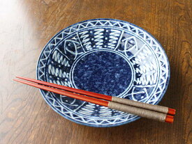 【アウトレット】紺ドリーム 6.5寸 麺皿 / 和食器 深皿 浅鉢 盛り皿 カレー皿 美濃焼 20cm