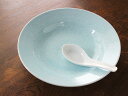【アウトレット】青磁蓮柄スープ皿23.4×4.4