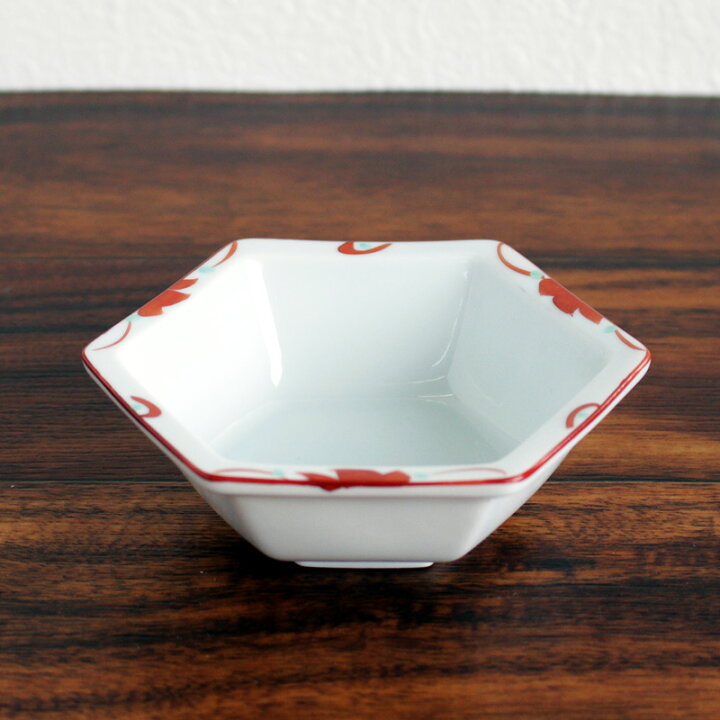 楽天市場】【アウトレット】リム 赤絵 六角 浅小鉢 11.4cm×3.7cm 