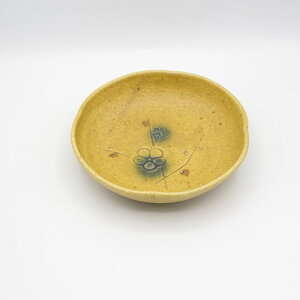 【アウトレット】作家物 手づくり陶器 黄瀬戸織部 フリル 浅鉢 / 作家物 手づくり陶器 手造り 陶器 高級 黄瀬戸 瀬戸 浅鉢 鉢 和食 和食器