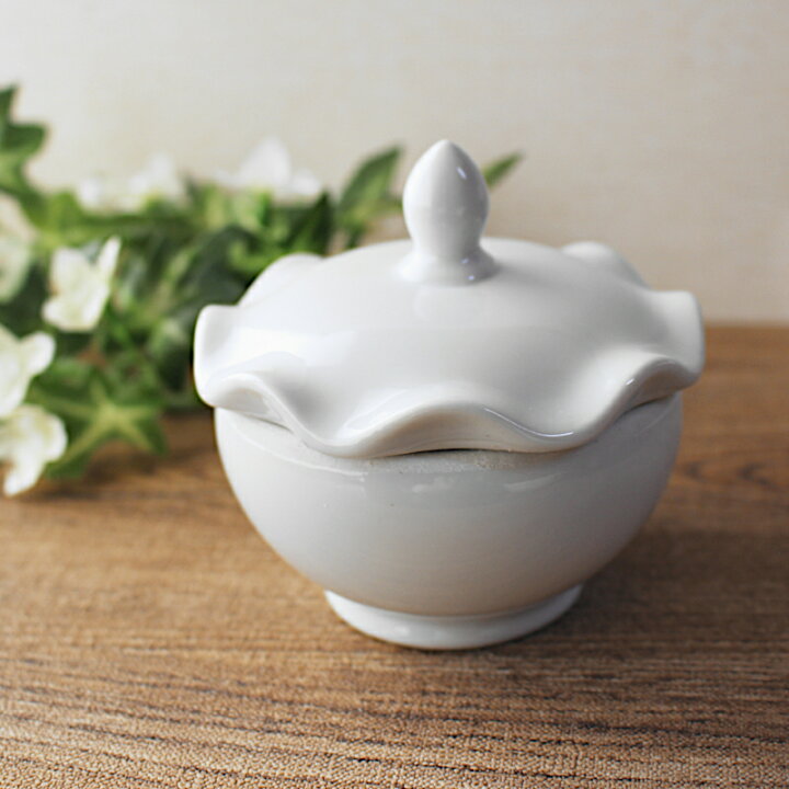 楽天市場】【アウトレット】白磁小物入れ 柄蕾フリル丸型[幅8.8cm 