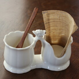 【アウトレット】クリーム ベリーフラワー小物入れ付ナプキンホルダー / キッチン小物 花形 花型 ナプキンスタンド ナプキン立て スティックシュガー立て 小物入れ キッチン小物入れ カトラリースタンド 箸立て ピック立て ペン立て