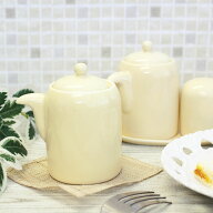 【アウトレット】クリーム色 醤油差し / 陶器 クリーム 無地 ソース 調味料ポット 醤油入れ 卓上小物 カ…