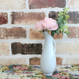 【アウトレット】カラー花型 白い一輪挿し [6.7×H18.5cm] / 花瓶 生け花 一輪差し 白磁 フラワーベース 花瓶ミニ
