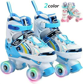 【全商品最大2000円offクーポン配布】インラインスケート ローラースケート フィットネス靴 PU ウィールが光る クリスマス プレゼント 誕生日 スポーツ 子供用/ジュニア用 初心者向け サイズ調整可能
