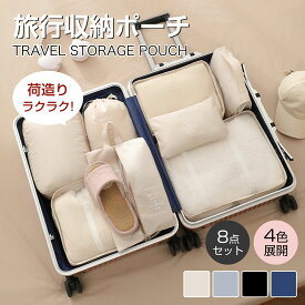【P5倍+最大2000円offクーポン配布】 トラベルポーチ 8点セット 旅行用ポーチ 目に見えるメッシュデザイン 撥水加工 衣類仕分け 旅行用 出張 衣類 整理 便利グッズ