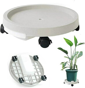 植木鉢台 移動花台 鉢受台 フラワースタンド 鉢置台 キャスター 受け皿 360°回転 キャスター ロック可能 ストッパー付き  51.4cm