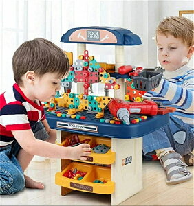 大工さんおもちゃ 電動ドリルおもちゃ おもちゃ工具セットおままごとセット 大工さんごっこ 大工さんセット 電動ドリルおもちゃ ミニ作業台 組み立てDIY 立体パズル ドライバー 知育玩具