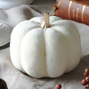ファブリック パンプキン クリーム 11cm // パンプキン ハロウィン カボチャ かぼちゃ 置物 飾り ハロウィングッズ 白 ホワイト Halloween ハロウィーン 装飾 小道具 撮影 かわいい おしゃれ オブ